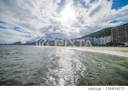 Palm trees and Copacabana beach. Rio 136654272
