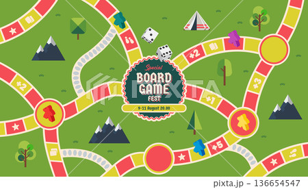 Board game festival poster banner. Board game festival poster banner. 136654547