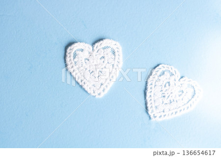 ハートモチーフ・レースのワッペン 136654617