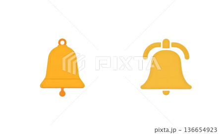 シンプルな黄色いベルのイラスト 136654923