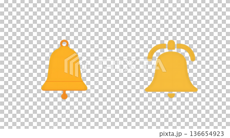 シンプルな黄色いベルのイラスト 136654923