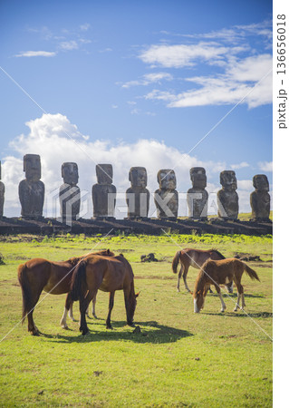 Statues on Easter Island 136656018