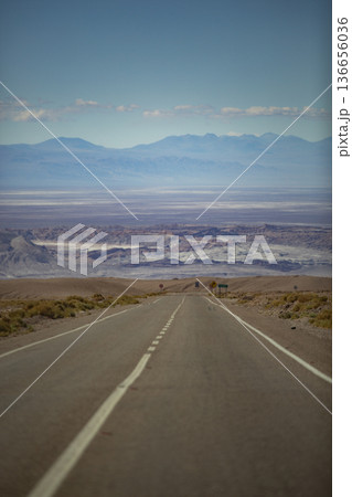 The Pan-American Highway through the desert and mountains The Pan-American Highway through the desert and mountains 136656036