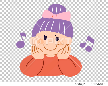 笑顔で喜ぶ女の子 136656816