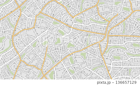 View from above the map buildings. Detailed view of city. Tracking car location.. City top view. Abstract background. Flat style, Vector, illustration isolated. 136657129
