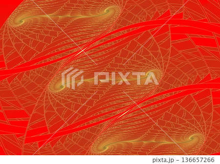 壁に描かれた金波の紋様② 136657266