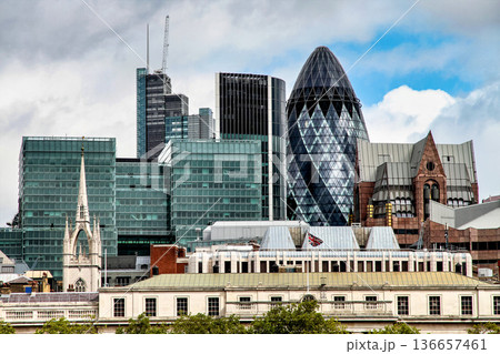 30 St Mary Axe previously known as the Swiss Re Building and informally known as the Gherkin in London, England, United Kingdom 30 St Mary Axe previously known as the Swiss Re Building and informally known as the Gherkin in London, England, United Kingdom 136657461