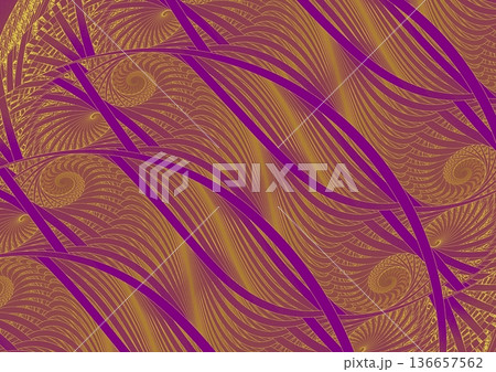 壁に描かれた金波の紋様② 136657562