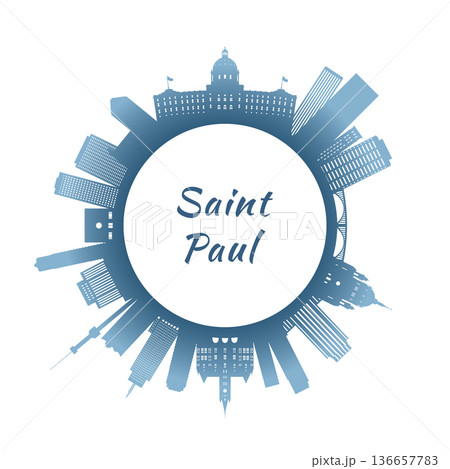 Saint Paul skyline with colorful buildings. Saint Paul skyline with colorful buildings. 136657783