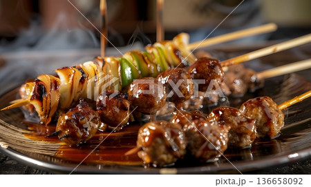 タレが照る焼き鳥盛り合わせ 136658092