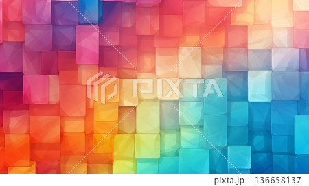 Vibrant Geometric Shapes Creating a Kaleidoscope of Colors in Abstract Design 136658137