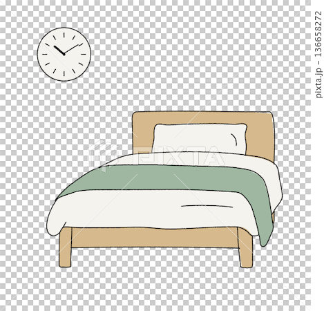 單人床和鐘 136658272
