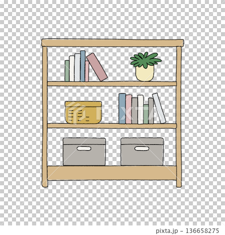 Open shelves, bookshelves 136658275