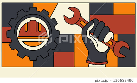 Construction Worker Illustration 136658490