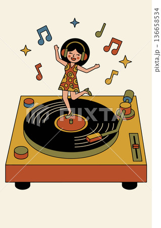 Dancing on a Retro Turntable Dancing on a Retro Turntable 136658534