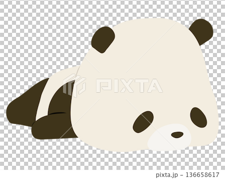 熊貓臉朝下睡覺 136658617