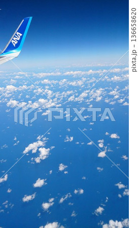 綺麗な空を飛ぶ飛行機 綺麗な空を飛ぶ飛行機 136658620