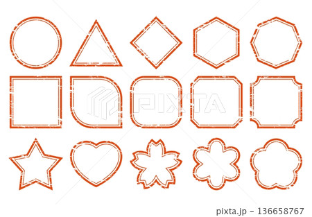 いろいろな赤いスタンプのセット いろいろな赤いスタンプのセット 136658767