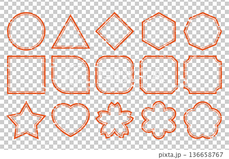 いろいろな赤いスタンプのセット いろいろな赤いスタンプのセット 136658767