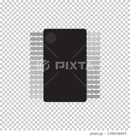 Computer chip icon. 136658845
