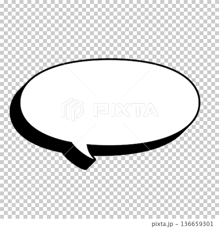 一個簡單的水平橢圓形對話框 136659301