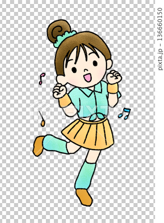 手繪的跳舞女孩插圖 手繪的跳舞女孩插圖 136660150