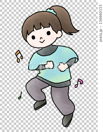 手繪的跳舞女孩插圖 136660153