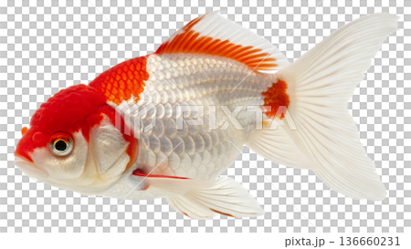 gold fish isolated on transparent background gold fish isolated on transparent background 136660231