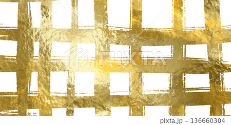 Golden Watercolor Grid Abstract Background 136660304