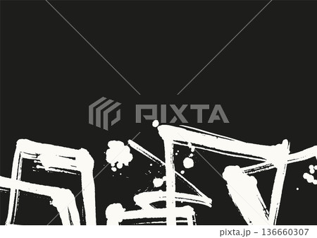 Black and White Brush Stroke Vector Banner 136660307