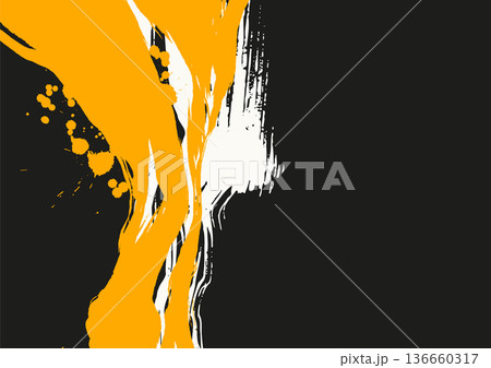Japanese Yellow White Ink Brush Stroke Vector Japanese Yellow White Ink Brush Stroke Vector 136660317