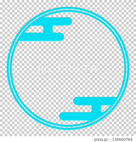 Light blue haze pattern round frame 136660768