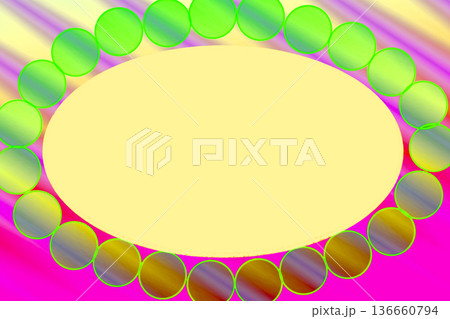 Yellow round space with neon colored circles by side Yellow round space with neon colored circles by side 136660794