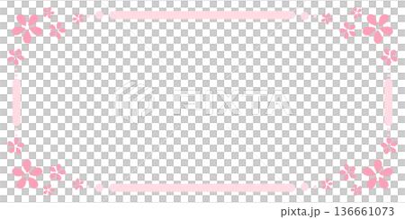 A pale pink frame with flowers on all four corners A pale pink frame with flowers on all four corners 136661073