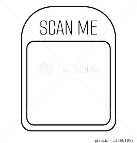 Scan me placeholder black square thin line frame and place for QR code, vector sticker template for mobile scanner 136661958