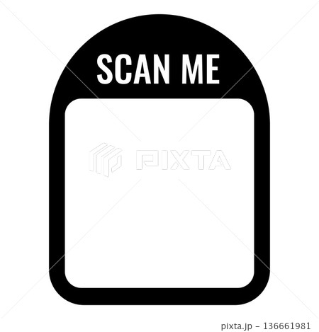 Black and white template of an empty QR code frame with the text "SCAN ME." Black and white template of an empty QR code frame with the text "SCAN ME." 136661981
