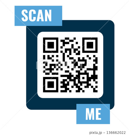 Scan Me placeholder aquamarine square frame with QR code, vector sticker template mobile scanner payment, identification Scan Me placeholder aquamarine square frame with QR code, vector sticker template mobile scanner payment, identification 136662022