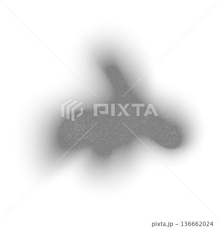 Gray blob blurred gradient noise gradation, abstract watercolor blur spot shape, grainy monochrome vector design element 136662024