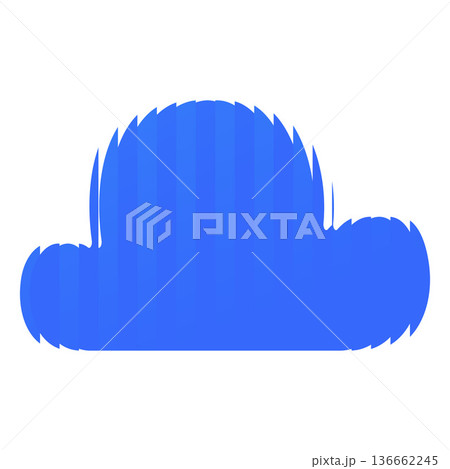 Blue cloud with a ribbed glass effect. Abstract shape in Y2K style. 136662245