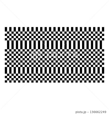 Abstract checkered, black and white pattern with squares and rectangular lines. 136662249