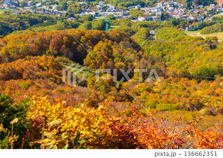 秋の山形蔵王 紅葉の蔵王中央高原 鳥兜山展望台からの眺望 秋の山形蔵王 紅葉の蔵王中央高原 鳥兜山展望台からの眺望 136662351