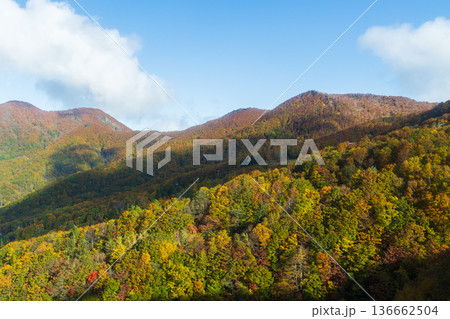 秋の山形蔵王 紅葉の蔵王中央ロープウェイからの眺望 秋の山形蔵王 紅葉の蔵王中央ロープウェイからの眺望 136662504