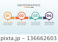 4 Steps Process Infographic Template for Business Workflow 136662603