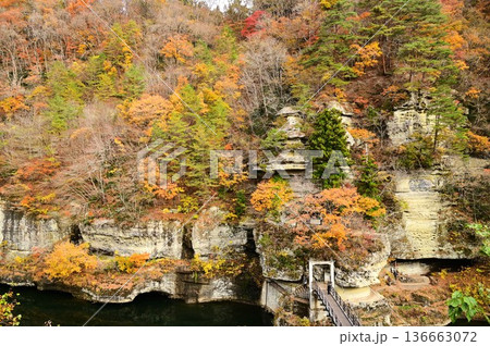 福島県の観光名所塔のへつり 福島県の観光名所塔のへつり 136663072