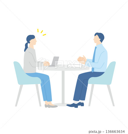 相談、面談をするビジネスパーソンたち 136663634