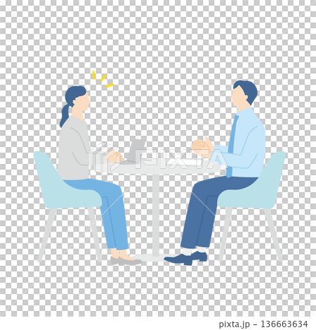 相談、面談をするビジネスパーソンたち 136663634