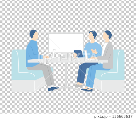 Business team having a meeting on a sofa 136663637