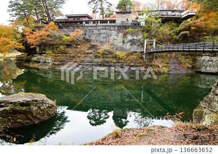 福島県の観光名所塔のへつり 福島県の観光名所塔のへつり 136663652