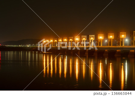 Bicycle path along the Geumgang River Bicycle path along the Geumgang River 136663844