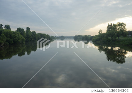 Bicycle path along the Geumgang River Bicycle path along the Geumgang River 136664302